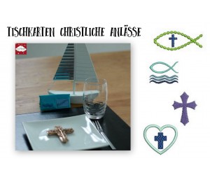 Stickdatei ITH - Tischkarten Konfirmation Kommunion Taufe